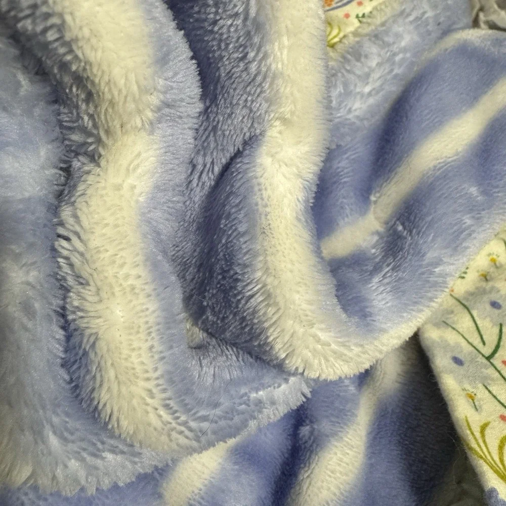 Matilda Jane Throw Blanket Botanical Striped Fleece Ruffle Floral 60